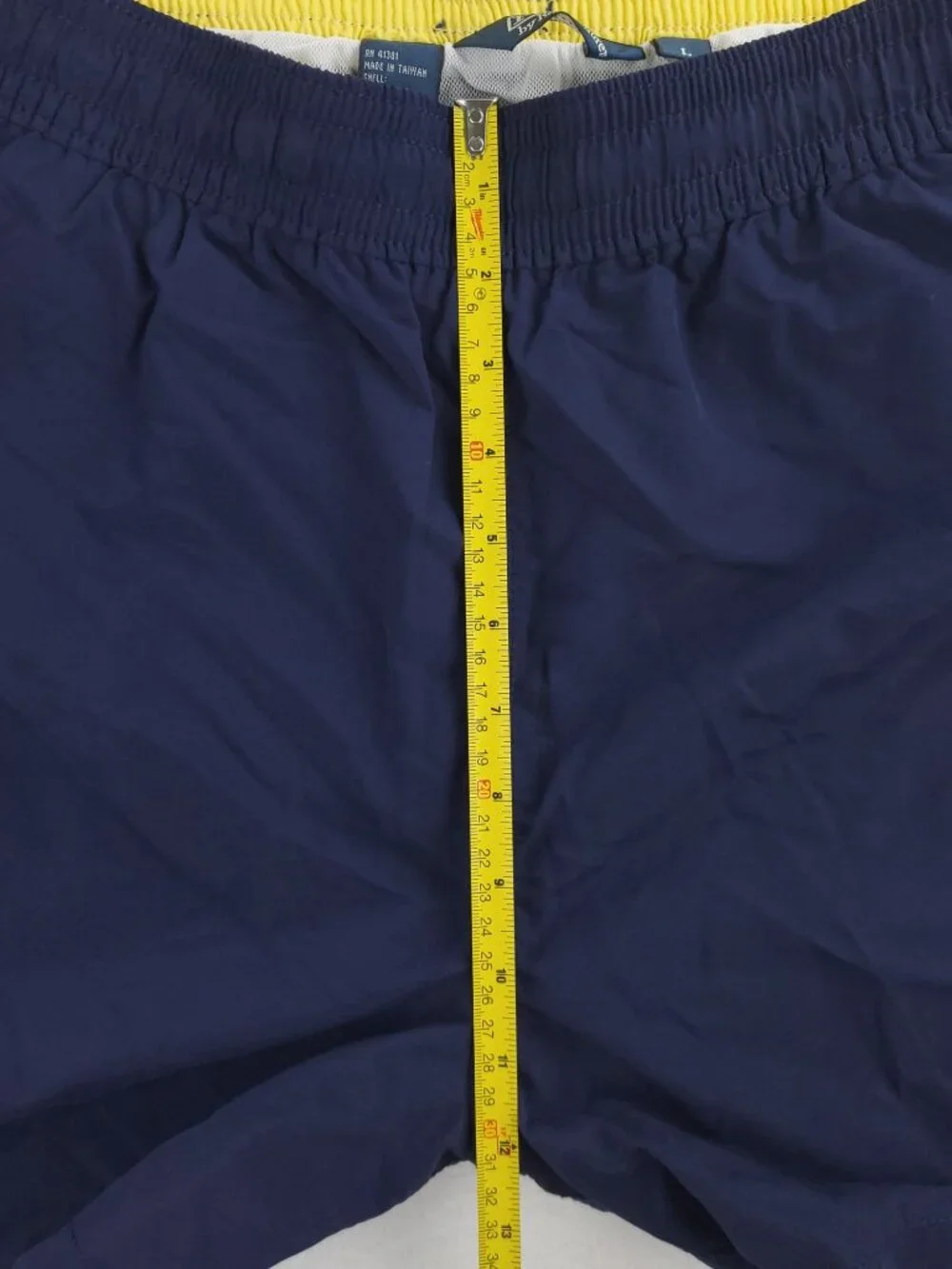 Polo Ralph Lauren Vintage Swim Shorts Trunks Pony Pockets Navy Blue Men's Large